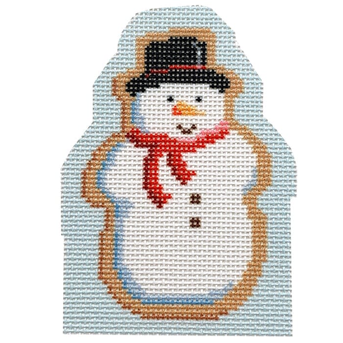 Candy Cottage Add On   Snowman Printed Canvas Needlepoint To Go 
