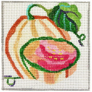 Cantalope Coaster   Fruits & Vegetables Painted Canvas Jean Smith 
