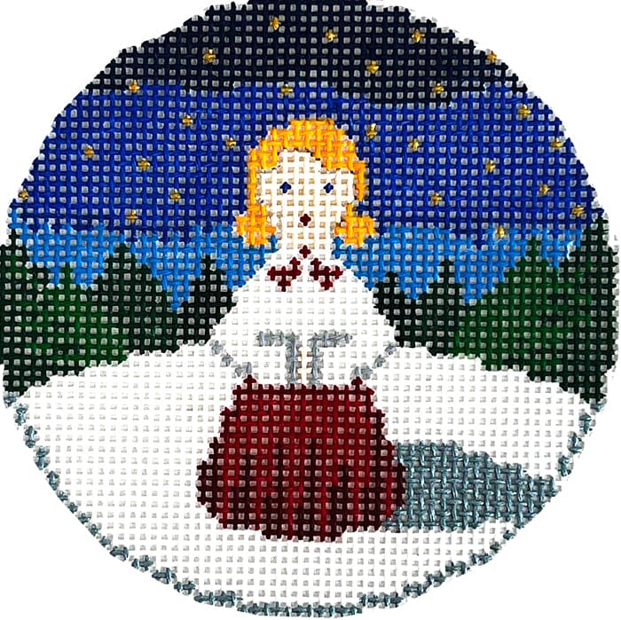 Caroler Light Hair Painted Canvas Anne Fisher Needlepoint LLC 