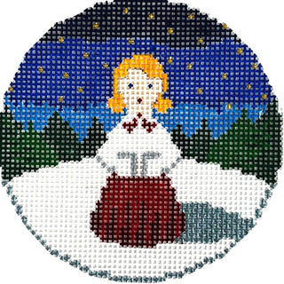 Caroler Light Hair Painted Canvas Anne Fisher Needlepoint LLC 
