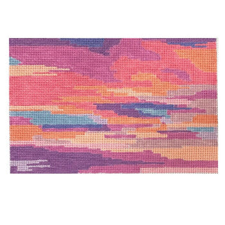 Carolina Cotton Candy Sky Clutch Painted Canvas Atlantic Blue Canvas 
