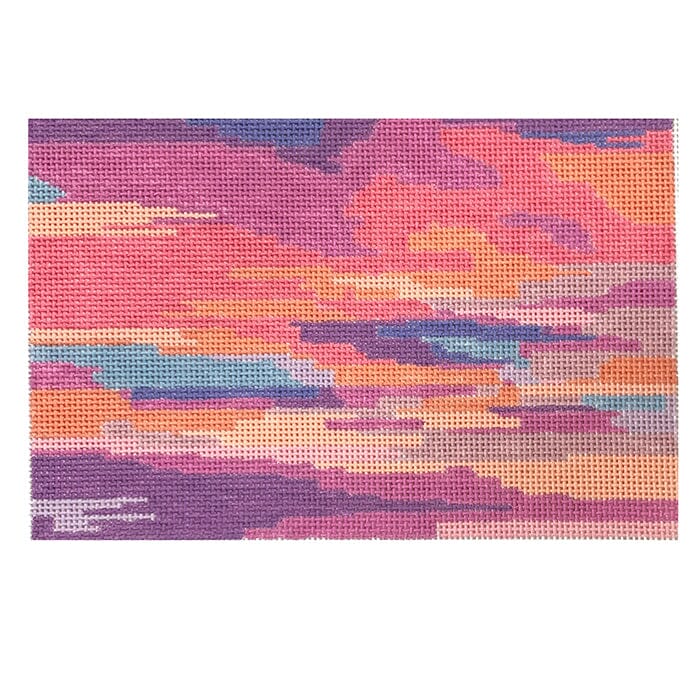 Carolina Cotton Candy Sky Clutch Painted Canvas Atlantic Blue Canvas 
