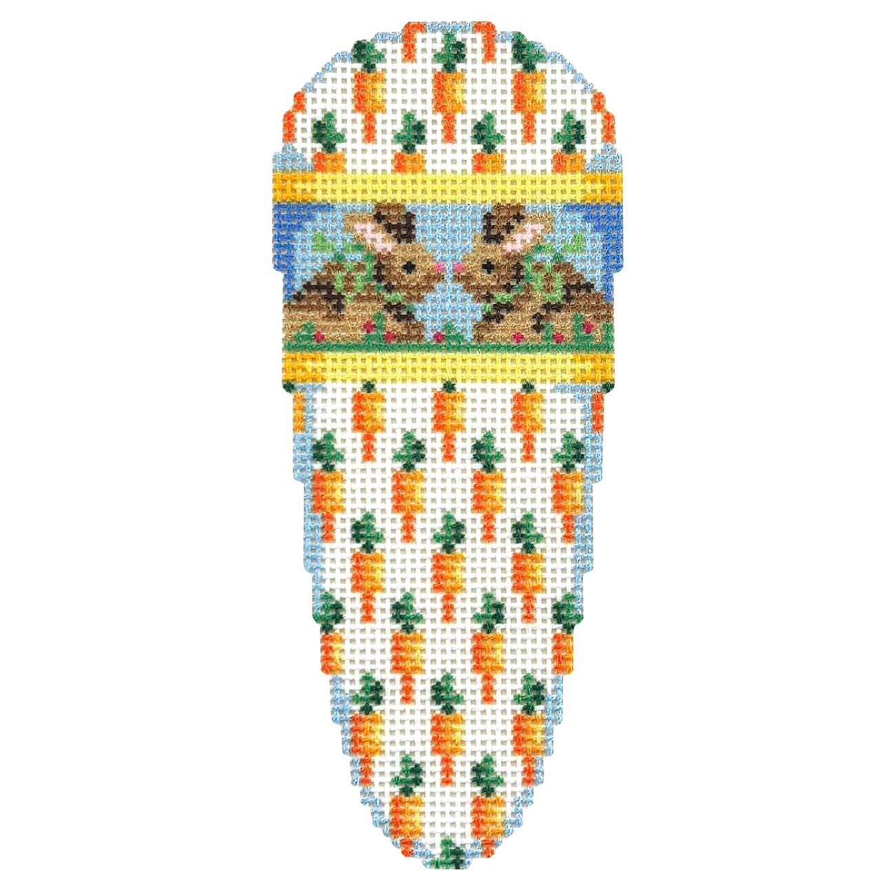 Carrots/Bunnies Carrot Printed Canvas Two Sisters Needlepoint 
