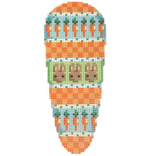 Carrots/Bunnies/Checks Carrot Printed Canvas Two Sisters Needlepoint 
