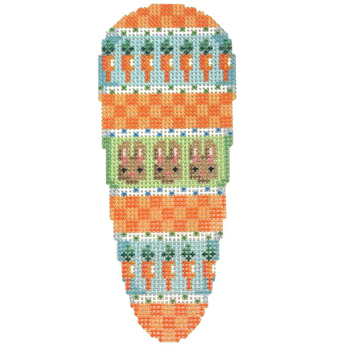 Carrots/Bunnies/Checks Carrot Printed Canvas Two Sisters Needlepoint 
