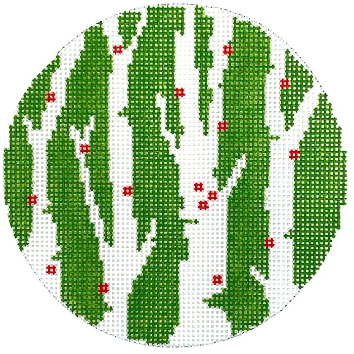 Cart Art Ornament   Birch Trees Painted Canvas Elizabeth Crane Swartz Designs 
