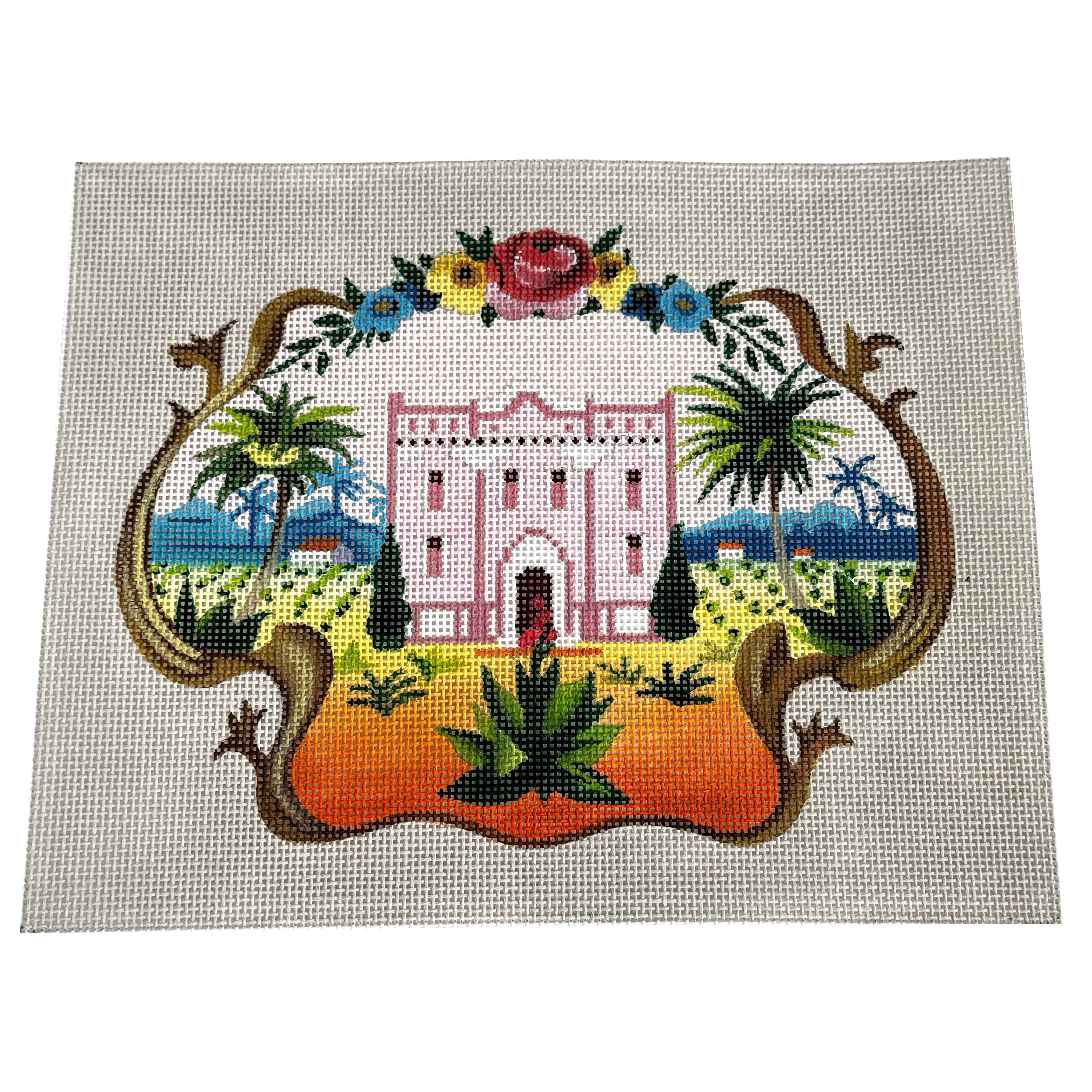 Castle with Floral Border Painted Canvas Colors of Praise 
