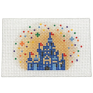 Castle with Stars Wallet Insert Painted Canvas Lauren Bloch Designs 
