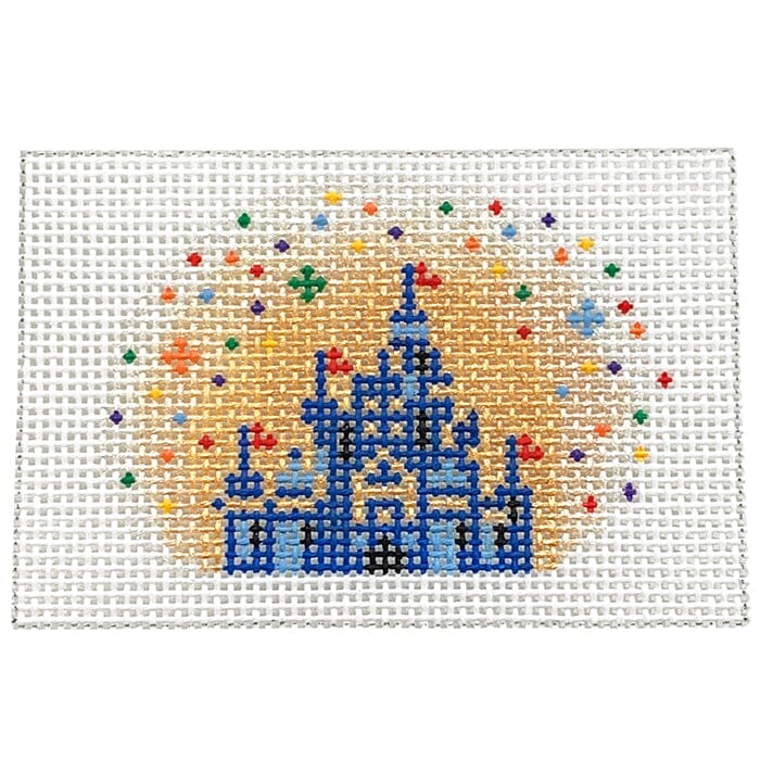 Castle with Stars Wallet Insert Painted Canvas Lauren Bloch Designs 

