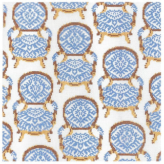 Chair Pattern Pillow Painted Canvas KCN Designers 
