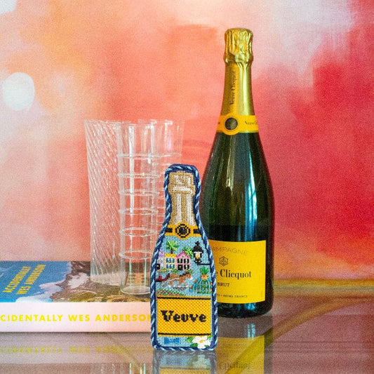 Champagne Bottle - Charleston Kit Painted Canvas C'ate La Vie 