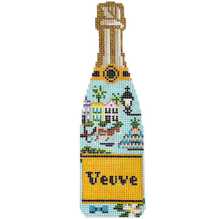Champagne Bottle   Charleston Painted Canvas C'ate La Vie 
