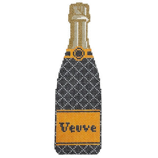 Champagne Bottle   Coco Quilt Painted Canvas C'ate La Vie 
