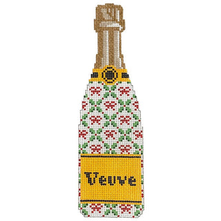 Champagne Bottle   Holiday Trellis Painted Canvas C'ate La Vie 
