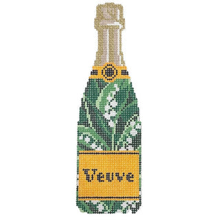Champagne Bottle   Lily of the Valley Painted Canvas C'ate La Vie 
