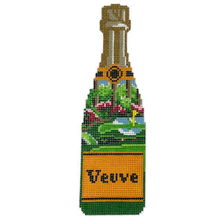 Champagne Bottle   Masters Painted Canvas C'ate La Vie 
