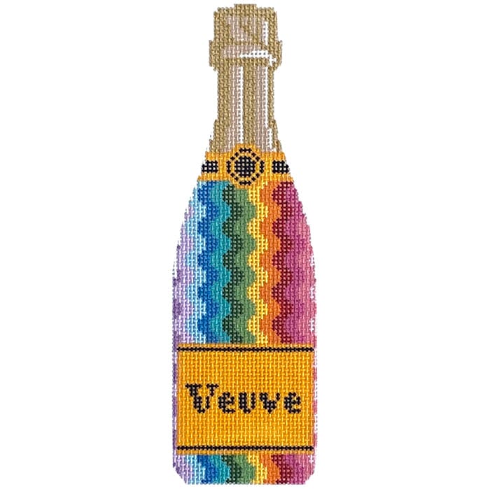 Champagne Bottle - Rainbow Painted Canvas C'ate La Vie 