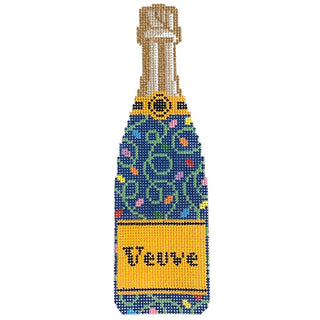 Champagne Bottle   String of Lights Painted Canvas C'ate La Vie 
