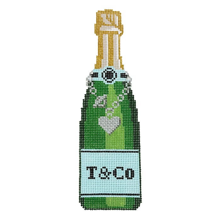 Champagne Bottle - T & Co Painted Canvas C'ate La Vie 