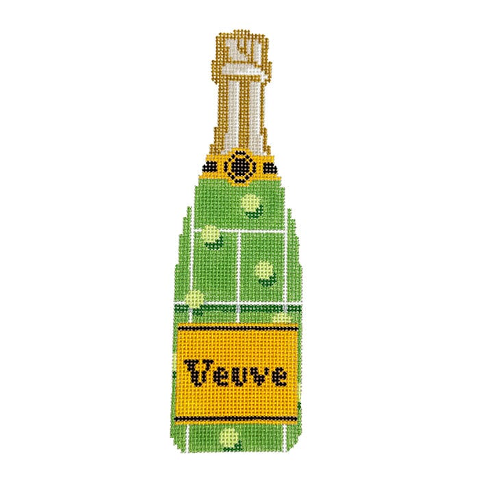 Champagne Bottle   Tennis Painted Canvas C'ate La Vie  - 1