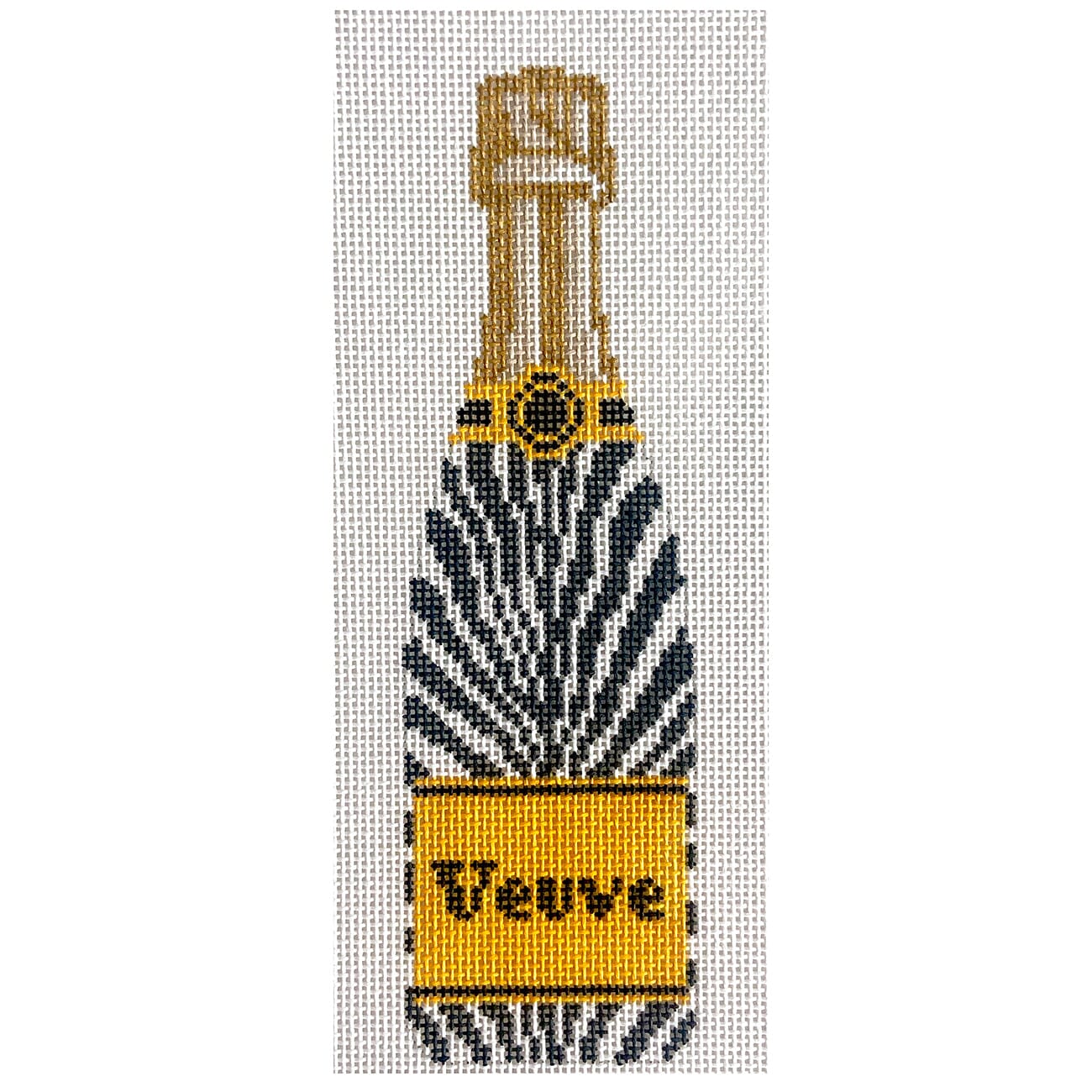 Champagne Bottle   Zebra Painted Canvas C'ate La Vie  - 1