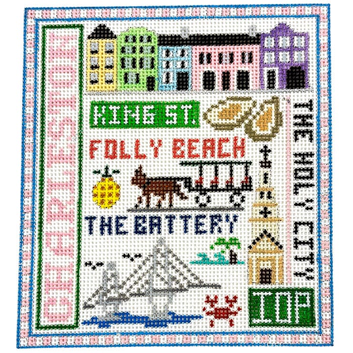 Charleston SC Sampler Teenie Painted Canvas The Meredith Collection 
