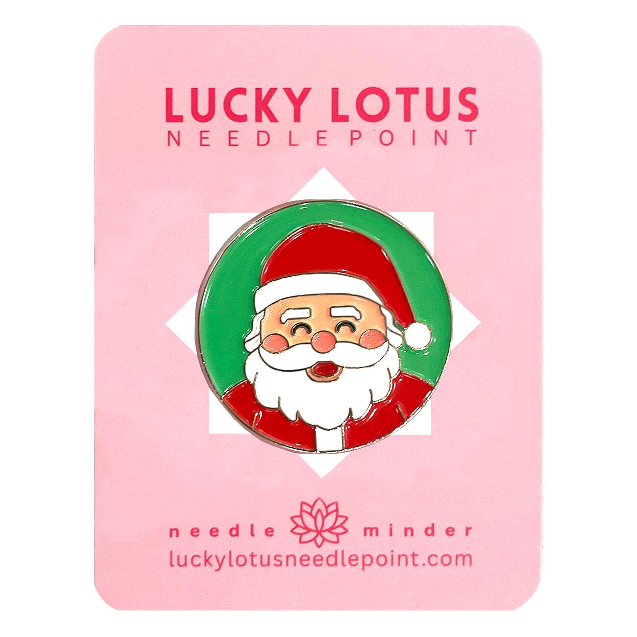 Cheeky Santa Needle Minder Painted Canvas Lucky Lotus Needlepoint  - 1