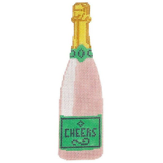 Cheers Champagne Ornament Painted Canvas Initial K Studio 