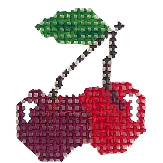 Cherries Mini Painted Canvas MF Needlepoint 