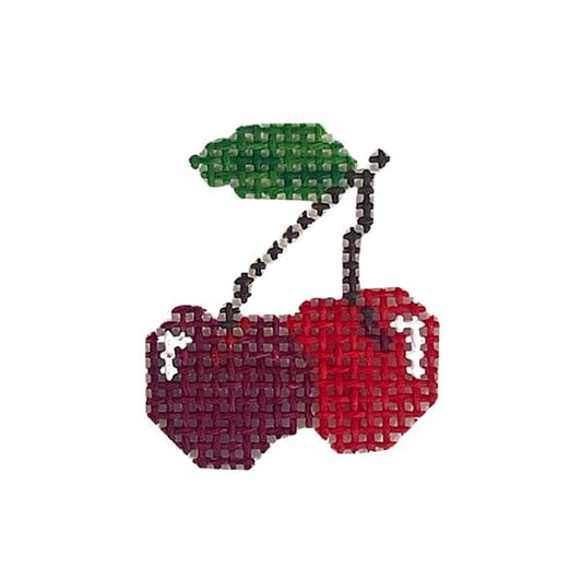 Cherries Mini Painted Canvas MF Needlepoint 