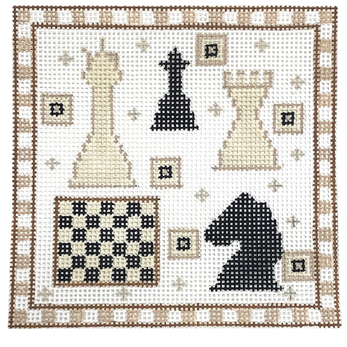 Chess Square Painted Canvas Danji Designs  - 1