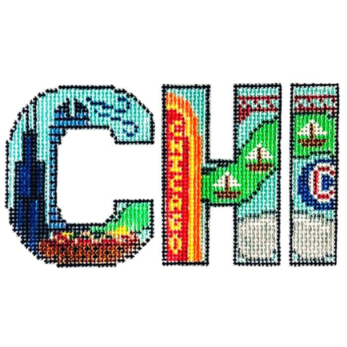 CHI Letters - Chicago - 13 mesh Painted Canvas Atlantic Blue Canvas 