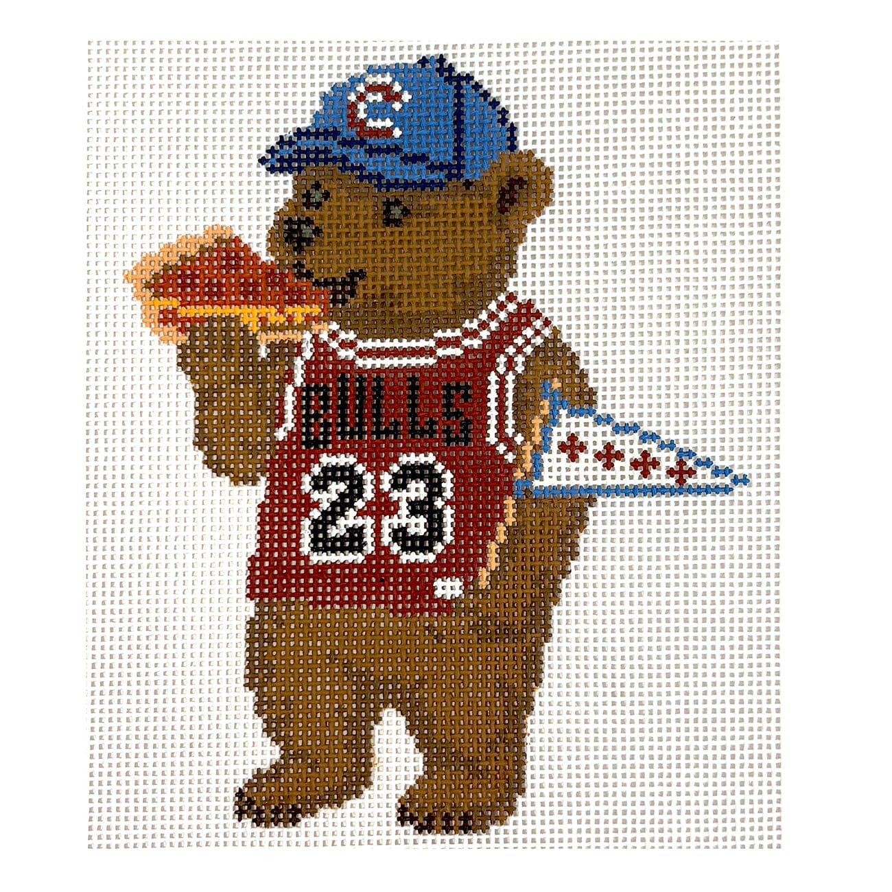 Chicago Cub Bulls Painted Canvas Atlantic Blue Canvas  - 1