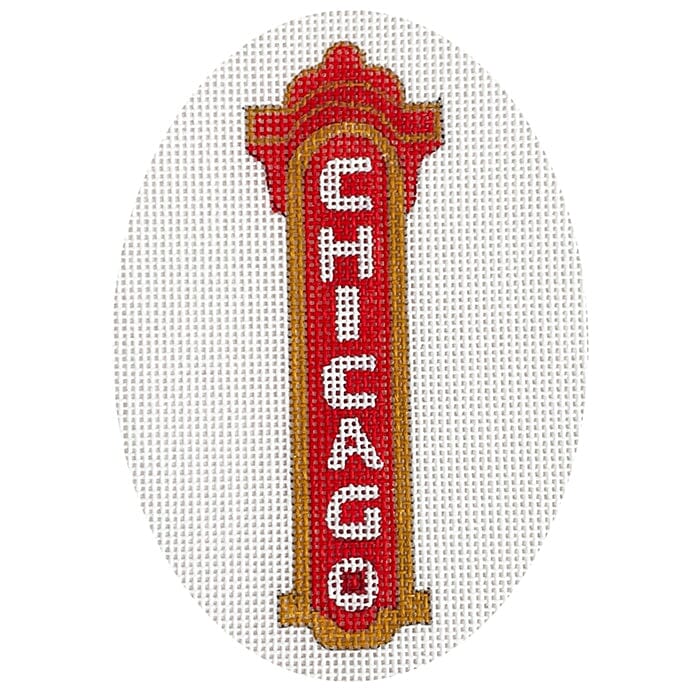 Chicago Oval Painted Canvas Raymond Crawford Designs 