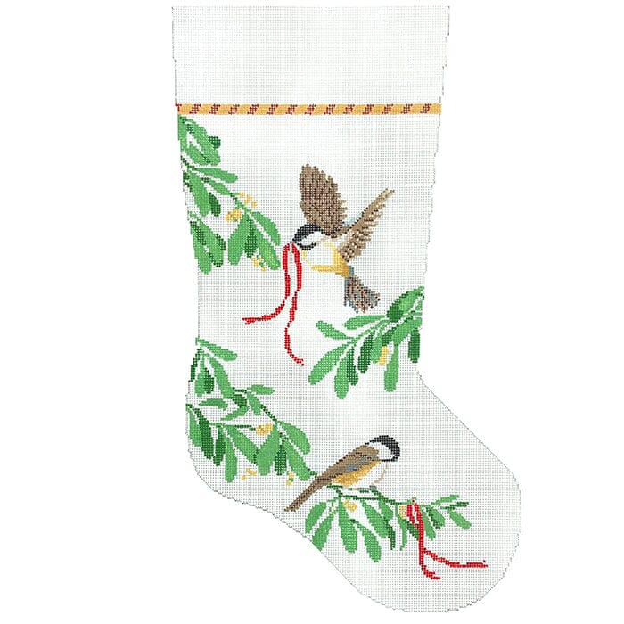 Chickadees, Stocking Painted Canvas Susan Roberts Needlepoint Designs Inc. 
