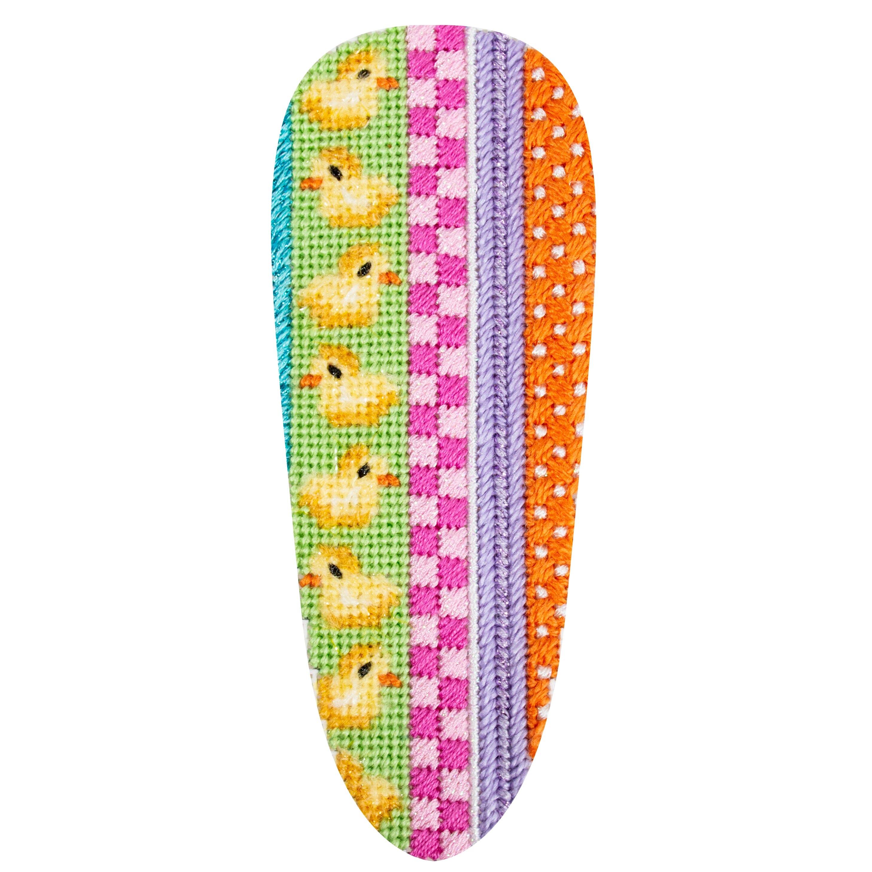 Chicks & Vertical Pattern Stripes Carrot with Stitch Guide Painted Canvas Associated Talents 
