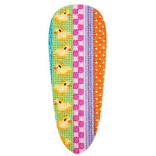Chicks & Vertical Pattern Stripes Carrot with Stitch Guide Painted Canvas Associated Talents 
