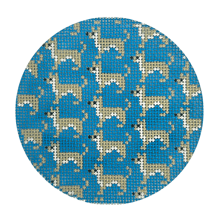Chihuahua Repeat Round Painted Canvas Mopsey Designs 
