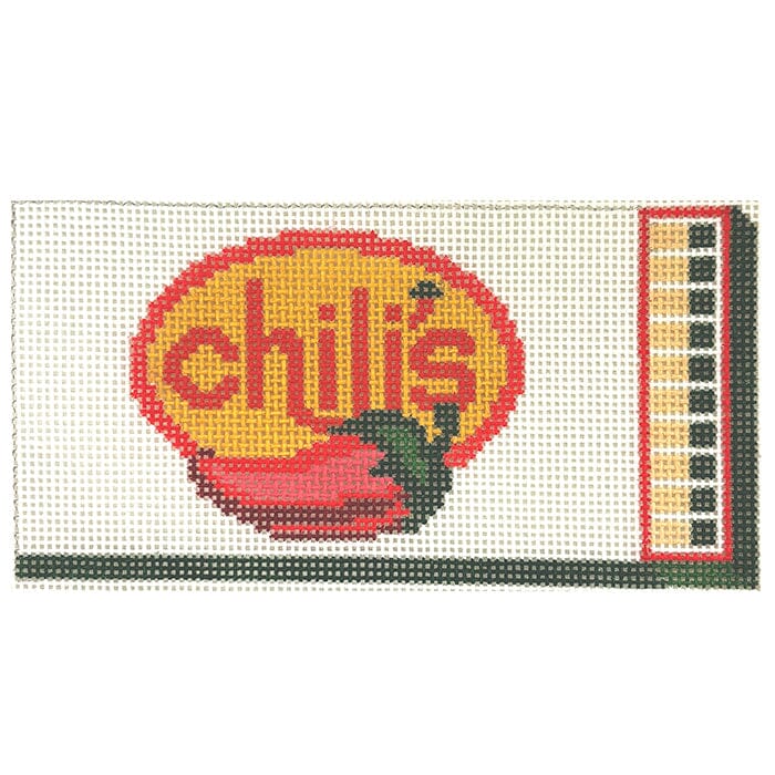 Chili's Matchbox Ornament Painted Canvas Spruce Street Studio 