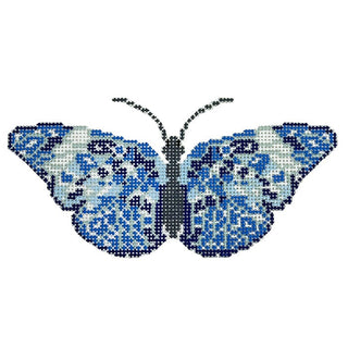 Chinoiserie Butterfly Ornament on 18 Painted Canvas Initial K Studio 
