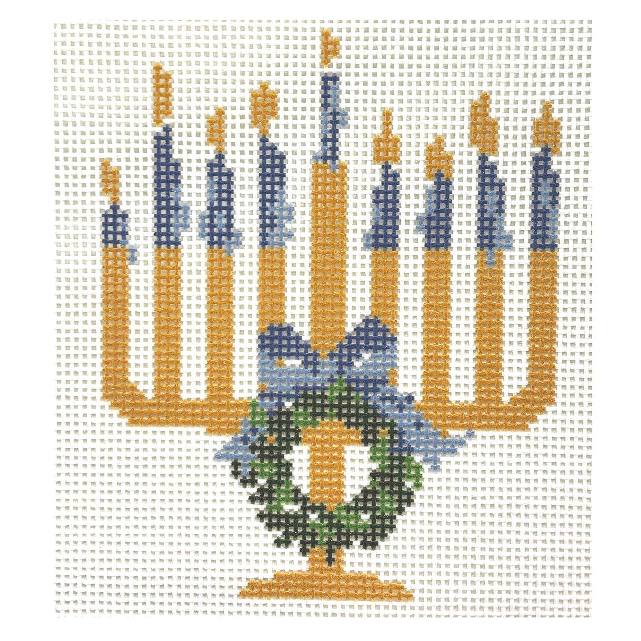 Chrismukkah Menorah Painted Canvas KCN Designers  - 1