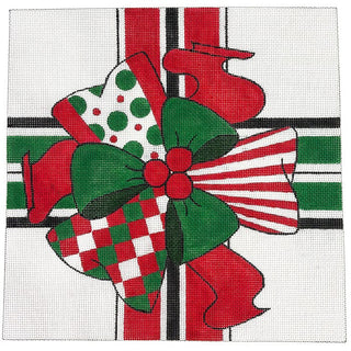 Christmas Berry Bow 12x12 Painted Canvas Alice Peterson Company 
