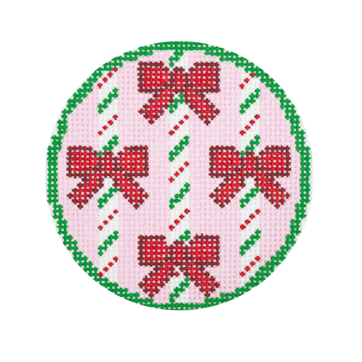 Christmas Bows Round Printed Canvas Nash & Daughters  - 1