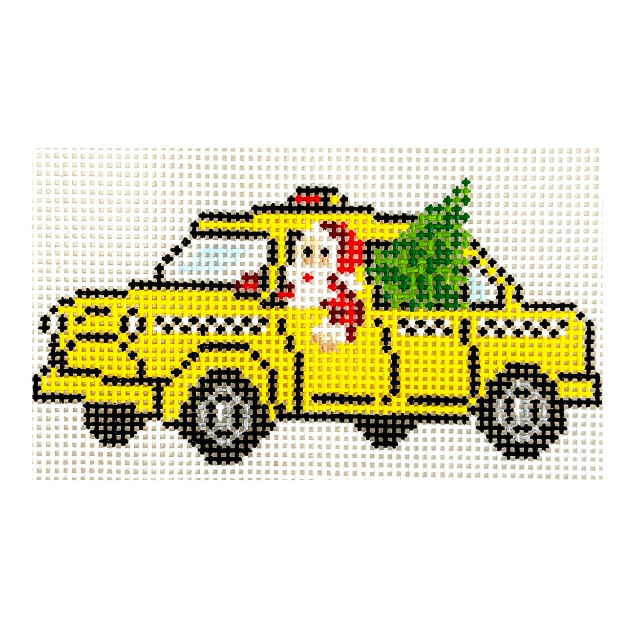 Christmas Cab Painted Canvas Morgan Julia Designs  - 1