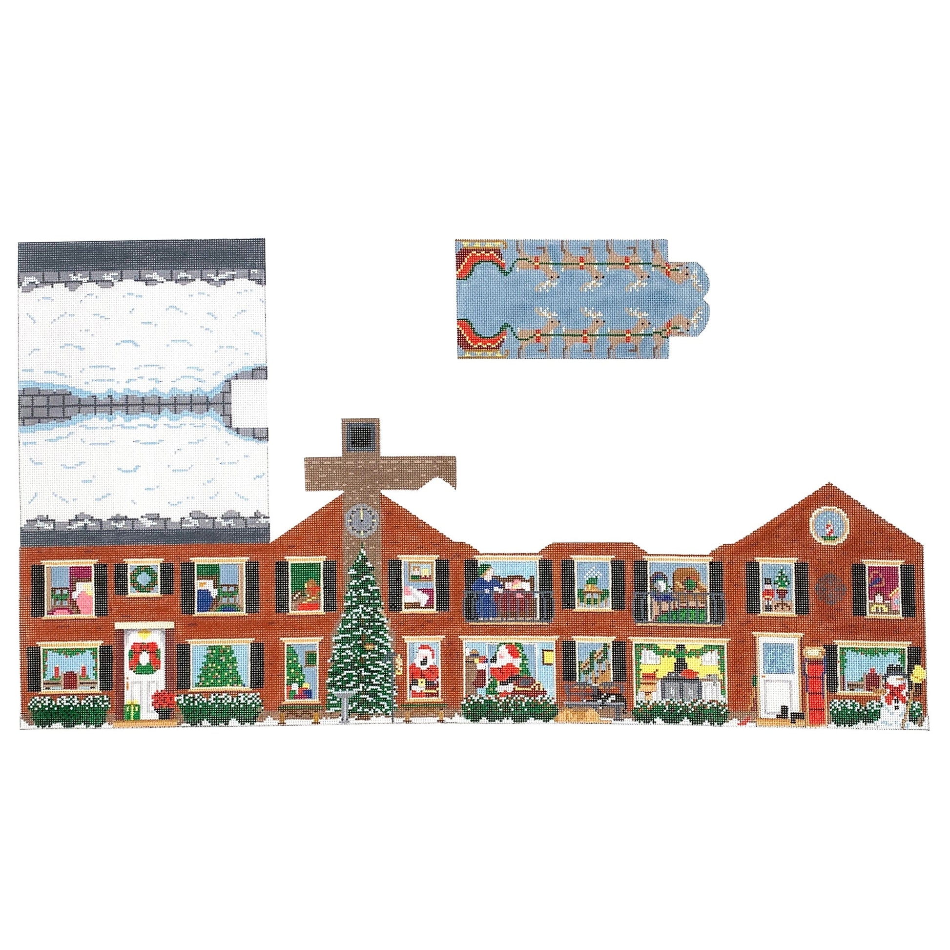 Christmas House 3D #18 Painted Canvas Susan Roberts Needlepoint Designs Inc. 