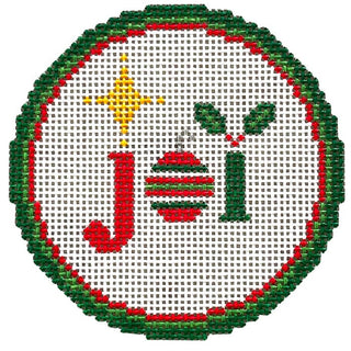 Christmas Joy Round Painted Canvas Love MHB Studio 
