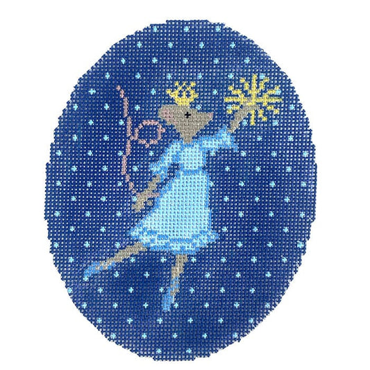 Christmas Mouse Oval Painted Canvas Thorn Alexander 