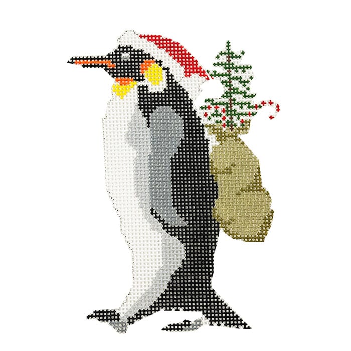 Christmas Penguin Delivery Painted Canvas PIP & Roo 