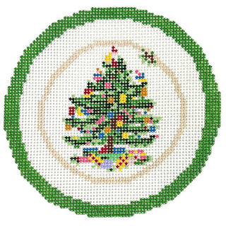Christmas Plate Painted Canvas CAM Designs 
