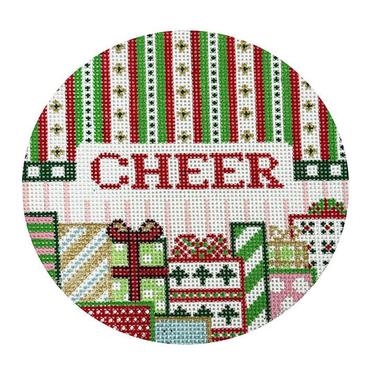 Christmas Round - Cheer Painted Canvas Kangaroo Paw Designs 